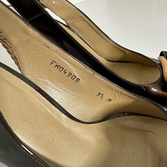 Stuart Weitzman Women's Woven Open Square Toe Ankle Strap Heels Size 9.5 - Picture 2 of 12